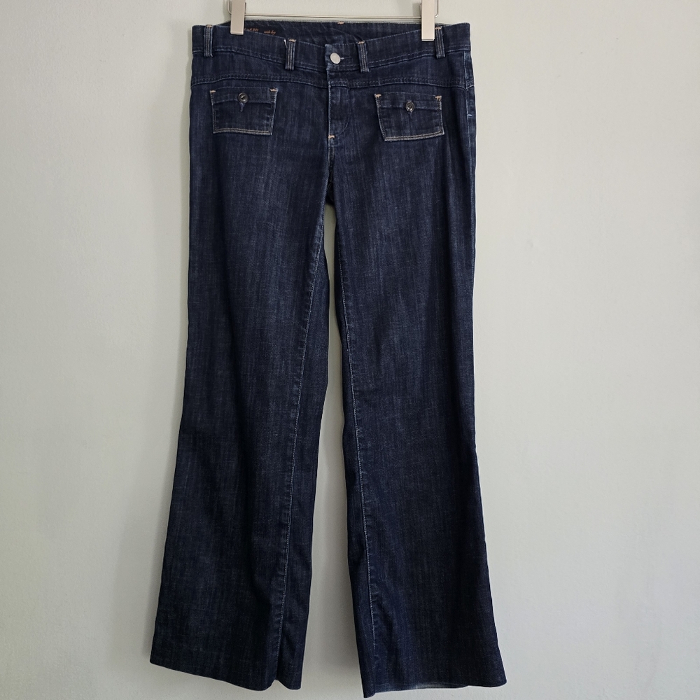 Citizens Of Humanity Birkin #202 Wide-leg, Dark Blue Denim Jeans, 31